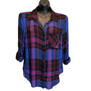 Faded Glory Plaid Button-up Long Sleeve Shirt - Size Small
